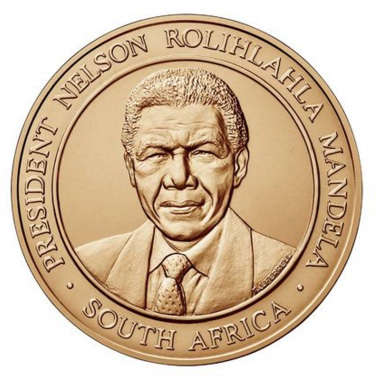 1998 Mandela 38mm Bronze Congressional Medal as issued by the US Mint