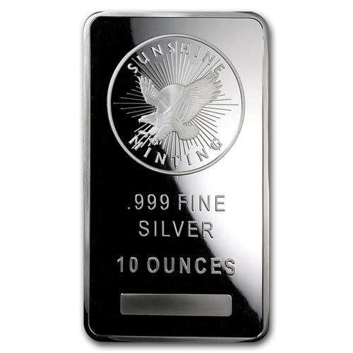 Sunshine Mint 10oz Pure Silver Bar