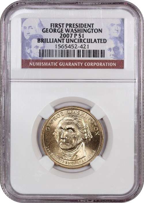 2007 US Presidential $1 George Washington coin Brilliant Uncirculated