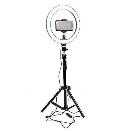 **LOCAL STOCK** Dimmable 10 inch 26cm selfie ring light black with 1.6m tripod stand