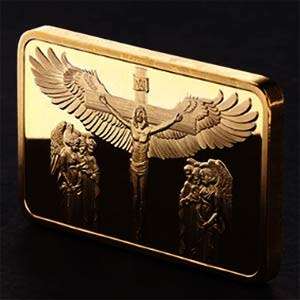 Jesus Angel 1oz gold clad bar