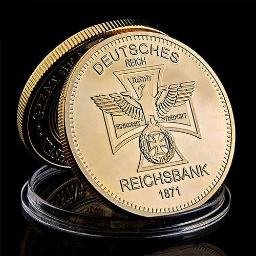 1871 Reichsbank 1oz gold clad coin + FREE medallion/bar