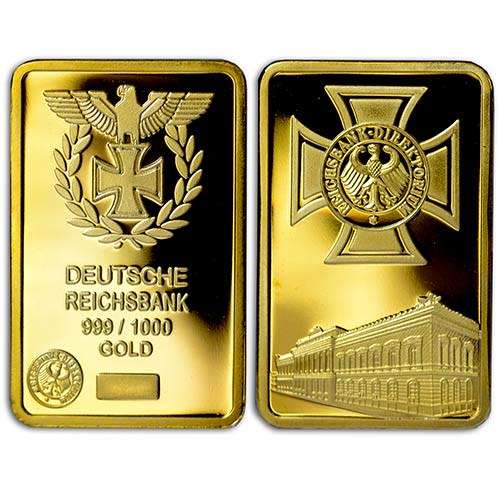 Deutsche Bank Direktorium Building 1oz gold clad bar + FREE medallion