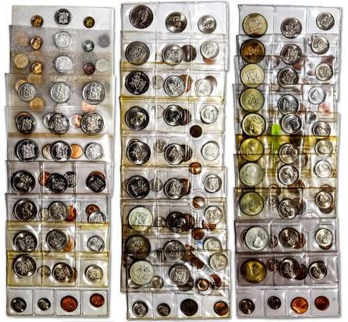 29 RSA Uncirculated Mint Packs with silver R1 coins 1967-1992
