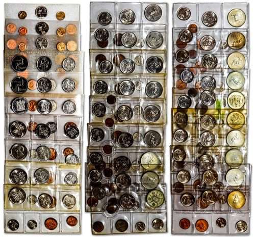 29 RSA Uncirculated Mint Packs with silver R1 coins 1967-1992