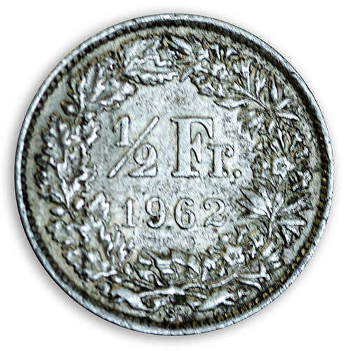1962 Switzerland 1/2 Franc
