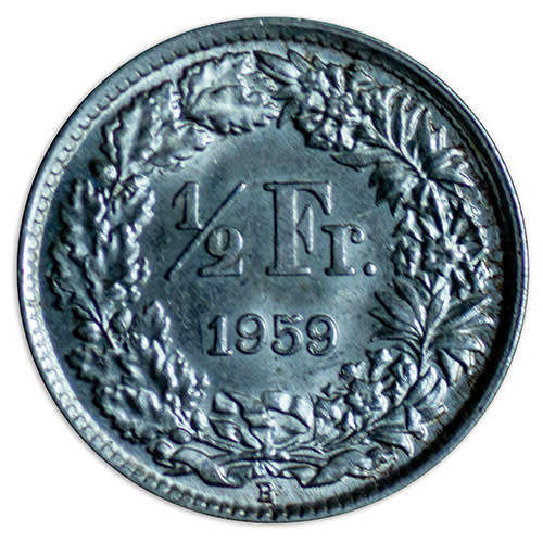 1959 Switzerland 1/2 Franc