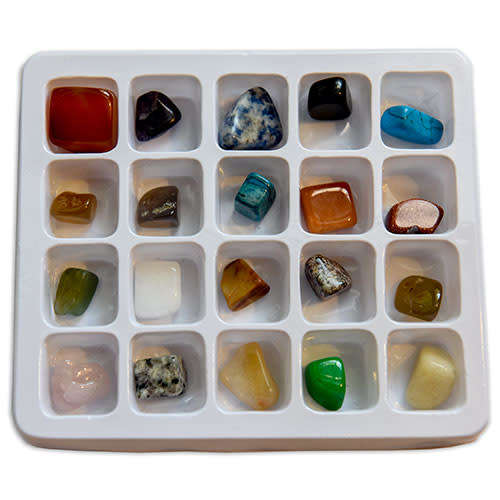 20 Gemstones from all over the World in White paper box