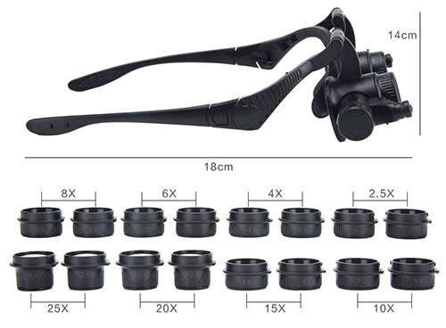 Jewelry Watch Repair Loupe 2.5X, 4X, 6X, 8X, 10X,15X,20X,25X Magnifier IMPROVED MODEL