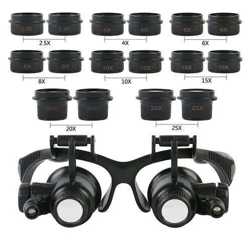 Jewelry Watch Repair Loupe 2.5X, 4X, 6X, 8X, 10X,15X,20X,25X Magnifier IMPROVED MODEL