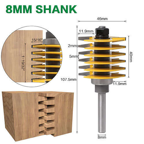 Finger Joint 8mm Shank Router Bit