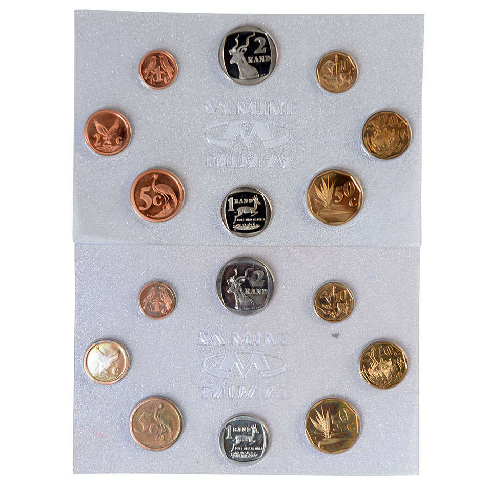 1992 and 1993 South Africa Uncirculated Coin Mint Set As issued by The South African Mint