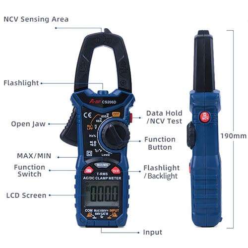 A-BF Digital AC/DC Clamp Meter Multimeter MAX/MIN NCV Current **LOCAL STOCK**