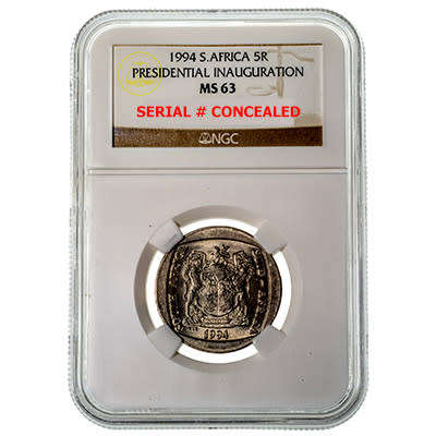 1994 Mandela Presidential Inauguration R5 NGC-MS63