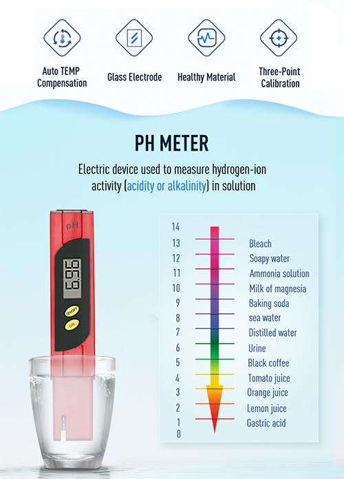 High Precision ph Meter with batteries, buffer powders and hard box *LOCAL STOCK*