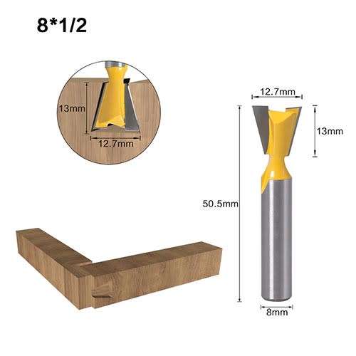 5pcs 8mm Shank Dovetail Joint Router Bit set