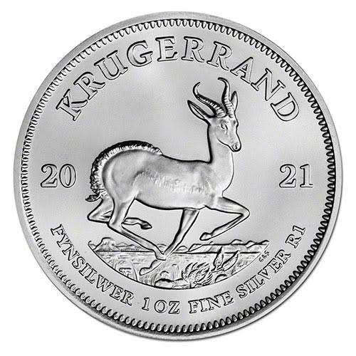 2021 99.9% Pure Silver 1oz Krugerrand Uncirculated coin