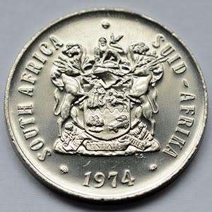 1974 South Africa 50c proof nickel