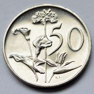 1974 South Africa 50c proof nickel