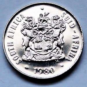 1980 South Africa 50c proof nickel