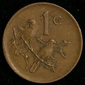 1988 South Africa circulated bronze 1c