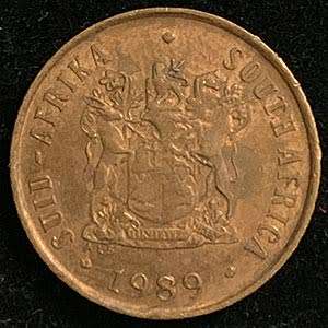 1989 South Africa circulated bronze 1c