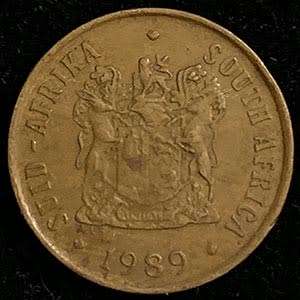 1989 South Africa circulated bronze 1c