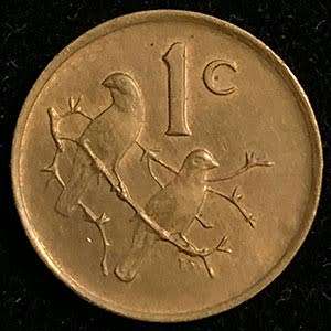 1988 South Africa circulated bronze 1c