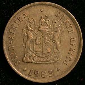 1983 South Africa circulated bronze 1c