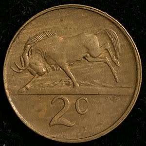 1989 South Africa 2c bronze fine