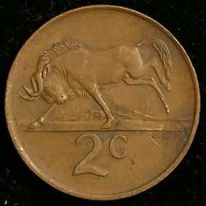 1987 South Africa 2c bronze fine