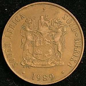 1989 South Africa 2c circulated nickel