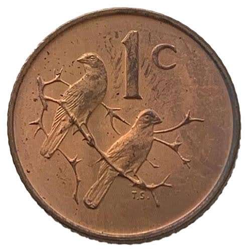 1967 South Africa English 1c uncirculated bronze