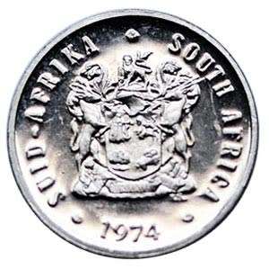 1974 South Africa 5c proof nickel