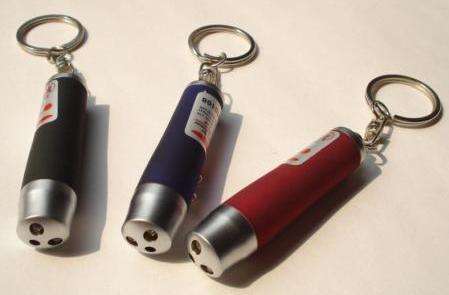 3 In 1 LED Laser UV Keychain Torch Flashlight