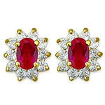 1 CARAT RUBY CZ EARRINGS. STUNNING!!