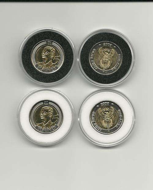 ENCAPSULED UNCIRCULATED 2008 BIRTHDAY COINS X 4.