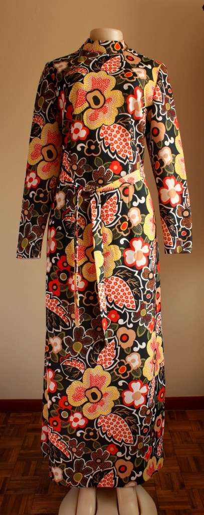 1960s floral psychedelic maxi-dress