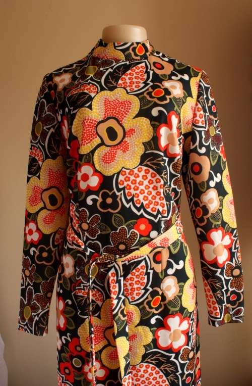 1960s floral psychedelic maxi-dress