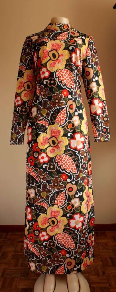 1960s floral psychedelic maxi-dress