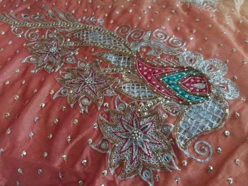 Ombre burnt orange and gold wedding sari bedspread