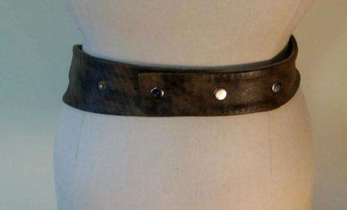 1980s genuine leather belt with copper detail