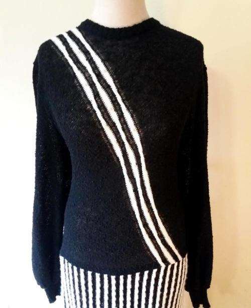 Vintage black and white knitted dress-made in SA