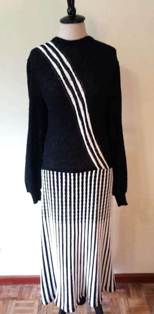 Vintage black and white knitted dress-made in SA