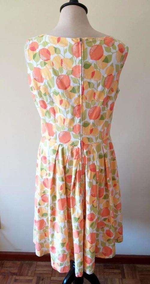 1950s summer cotton dress with citrus novelty print