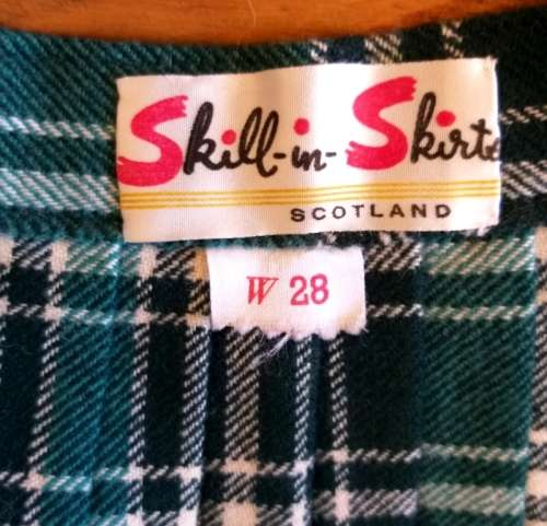Green tartan pure wool maxi-skirt (made in Scotland)