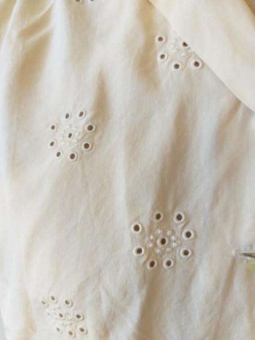 1940s cream silk shirt with openwork embroidery