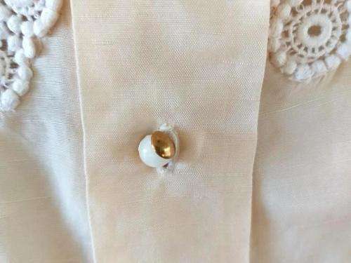 1940s cream blouse with broderie anglaise