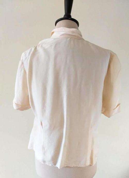 1940s cream blouse with broderie anglaise