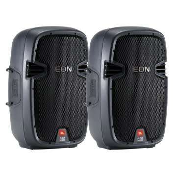 JBL EON 510 Active PA Speakers and BEHRINGER XENYX 1204USB MIXER